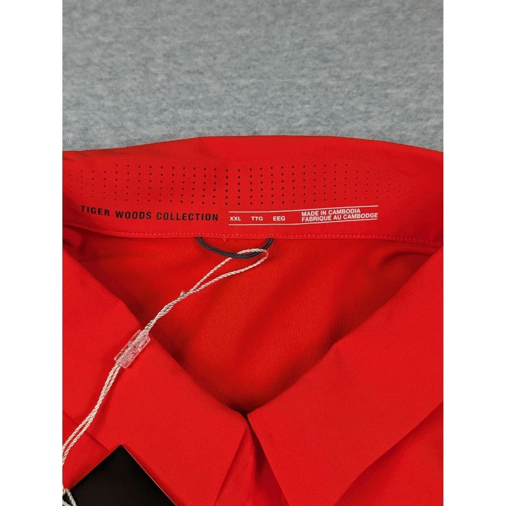 Nike Tiger Woods TW Velocity Max Polo Men's XXL Red Black Golf Shirt 833163-852